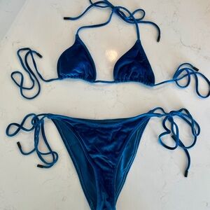 Triangl Swimwear Teal Velvet Bikini